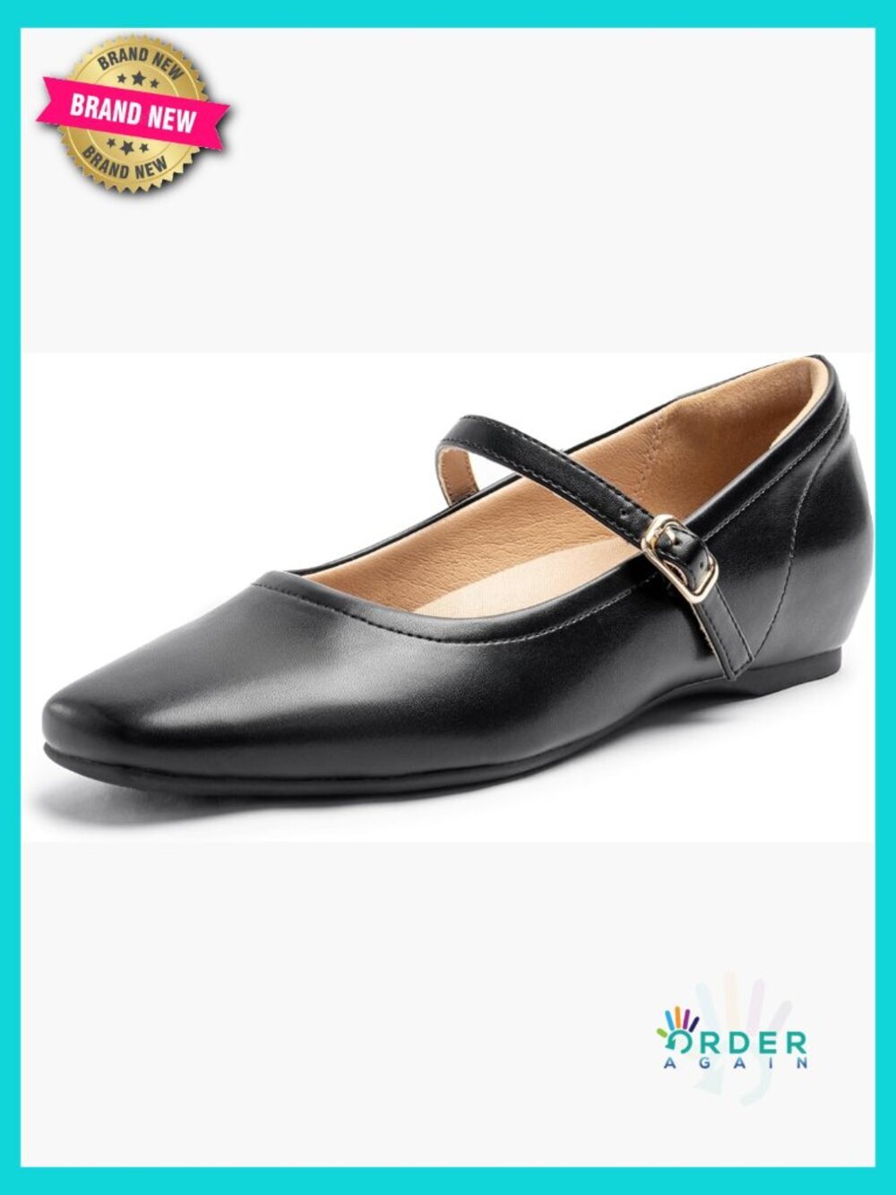 Mary Jane Flat Shoes with Arch Support and Hidden Wedge Heel